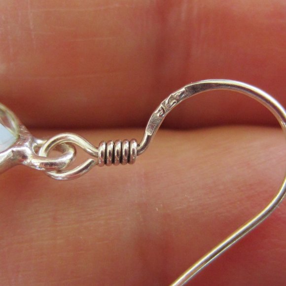 Green Amethyst and Sterling Silver Earrings - Picture 5 of 7